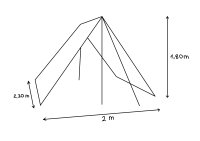 Namiot klinowy mały 2 x 2,30, naturalny
