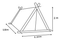 Namiot wikingów naturalny - rozmiar: 220 x 350 x 200 cm
