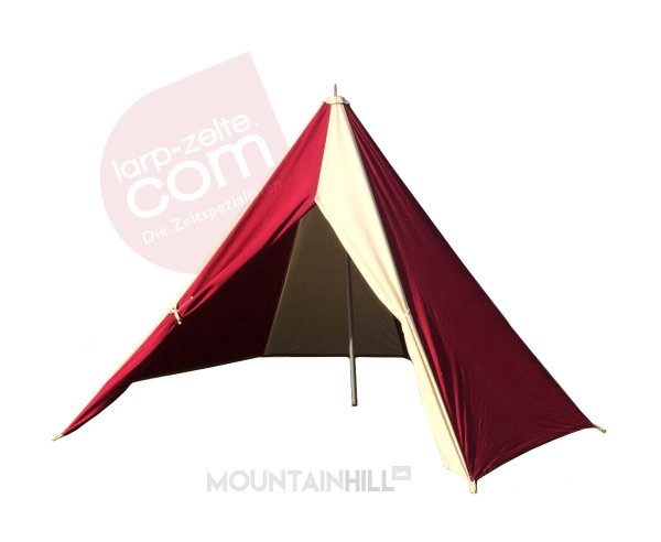 Namiot jednomasztowy Ø 3,50 m czerwono-naturalny