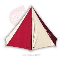 Namiot jednomasztowy Ø 3,50 m czerwono-naturalny