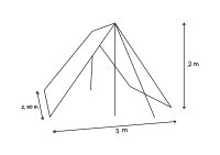 Namiot klinowy duży 3 x 2,50 naturalny