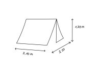 Namiot A 170 - 2,10 x 2 m - naturalny