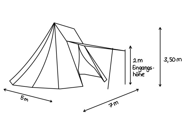 Namiot saksoński 5x7 naturalny