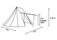 Namiot saksoński 5x7 naturalny