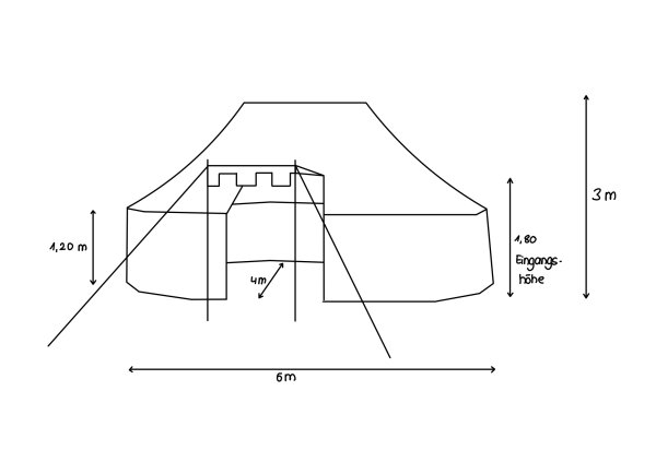 Namiot obozowy 120 - 4 x 6 niebiesko-naturalny