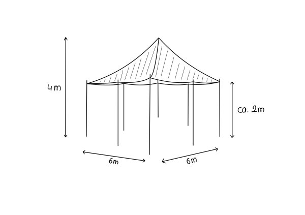 Baldachim 6x6 czerwono-naturalny