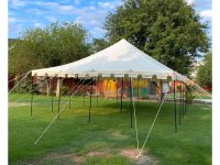 Baldachim 6x6 czerwono-naturalny