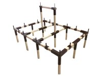 rama: namiot rycerski 4x6 z drewnianymi masztami...