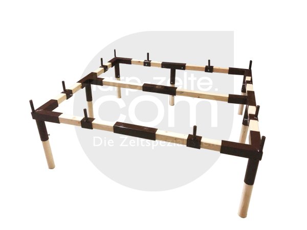 rama: namiot rycerski 4x4 bez masztu środkowego i masztów daszku