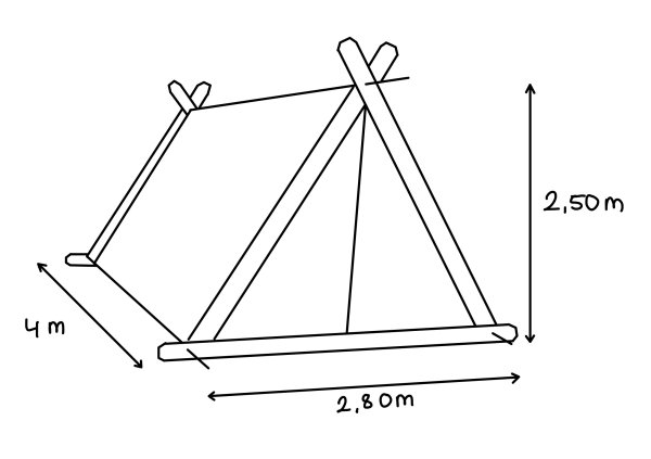 namiot wikingów naturalny - wymiary: 400 x 280 x 250 cm