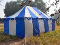 namiot rycerski 4x6 Herbort niebiesko-naturalny
