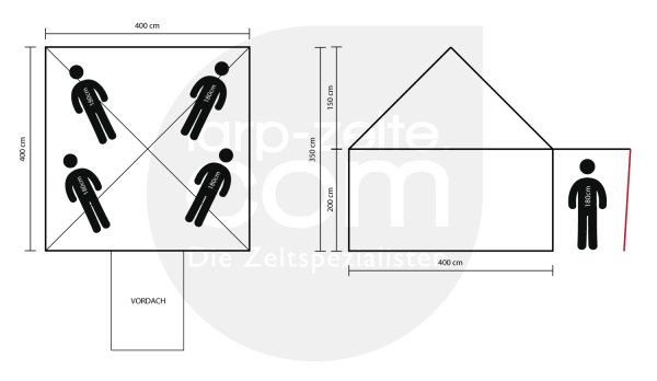 namiot rycerski 4x4 - Wolfram niebiesko-naturalny